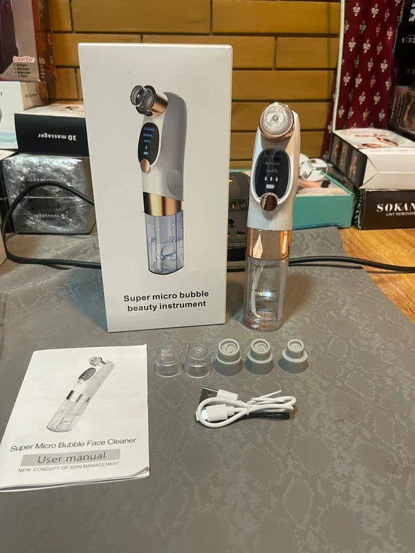 HydraFacial Super Micro Bubble Facial Cleansing & Blackhead Whitehead Remover Machine Rechargeable